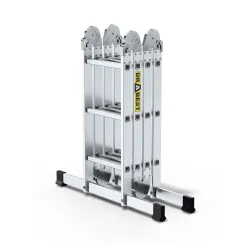 Échelle en aluminium PRO 4x3 échelons 150 kg universelle avec plateforme