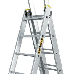 Échelle PRO en aluminium, 3 éléments, 3x13 échelons, capacité de charge 150 kg Échelle PRO en aluminium, 3 éléments, 3x13 échelons, capacité de charge 150 kg