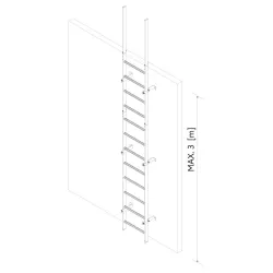 Échelle simple sans panier de protection MAX jusqu'à 3 m - Aluminium