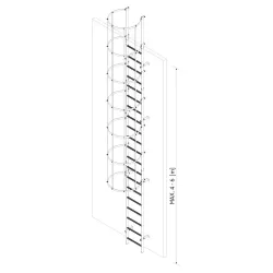 Échelle simple sans panier de protection MAX jusqu'à 4-6 m - Aluminium