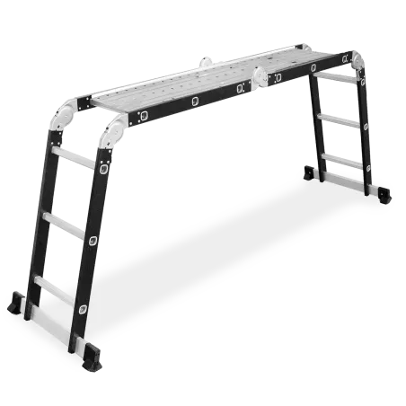 Échelle universelle multifonctionnelle articulée pliable 4x3 marches + PLATEFORME