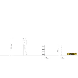 Échelle PRO en aluminium, 6 échelons, capacité de charge 150 kg