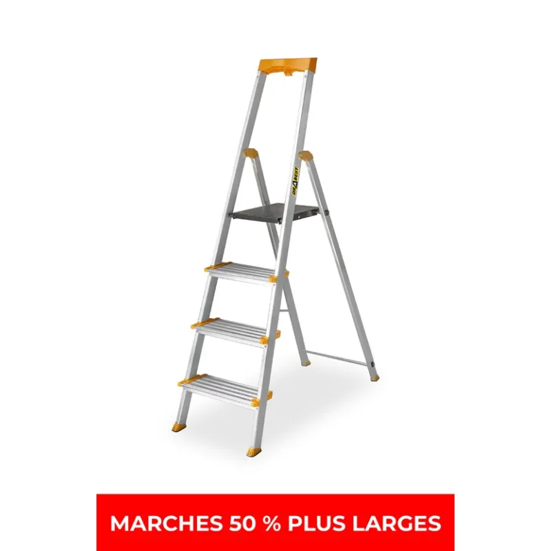 échelle en aluminium monoplan 4 MARCHES plus larges MAX 150 kg