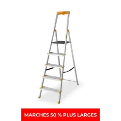 Échelle en aluminium monoplan 5 MARCHES plus larges MAX 150 kg