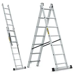Échelle HOME en aluminium à 2 éléments, 2x7 échelons, 150 kg
