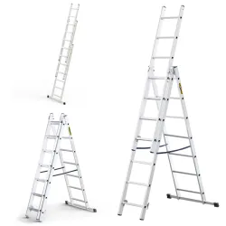 Échelle HOME en aluminium à 3 éléments, 3x7 échelons, 150 kg