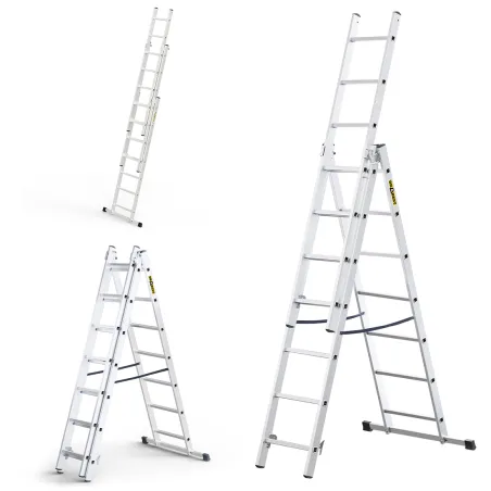 Échelle HOME en aluminium à 3 éléments, 3x7 échelons, 150 kg