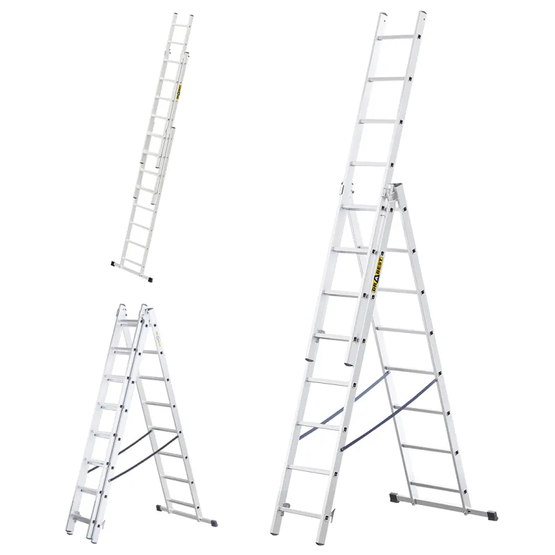 Échelle HOME en aluminium à 3 éléments, 3x8 échelons, 150 kg