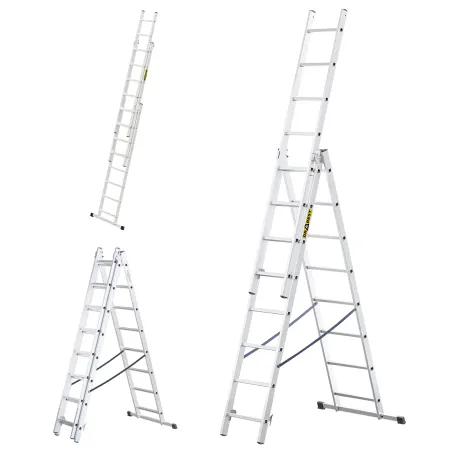 Échelle HOME en aluminium à 3 éléments, 3x8 échelons, 150 kg