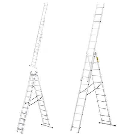 Échelle HOME en aluminium, 3 éléments, 3x11 échelons, capacité maximale 150 kg