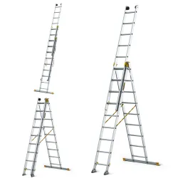 Échelle MAX en aluminium 3 éléments 3x9 échelons 150 kg