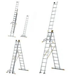 Échelle MAX en aluminium 3 éléments 3x11 échelons 150 kg