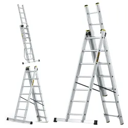 Échelle PRO en aluminium 3 éléments 3x7 échelons 150 kg