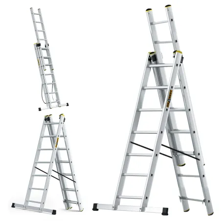 Échelle PRO en aluminium 3 éléments 3x7 échelons 150 kg