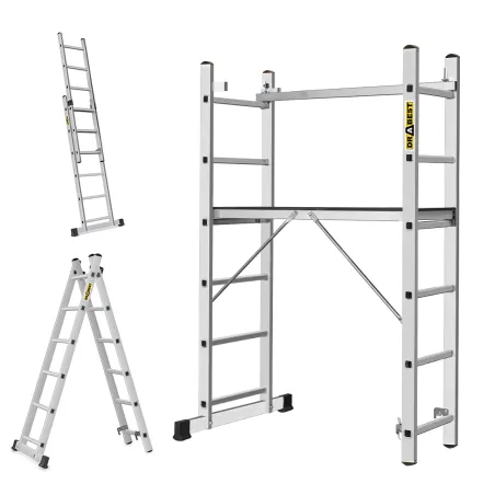 Échafaudage en aluminium à échelle HOME 2x6 / plateforme 34x114 cm