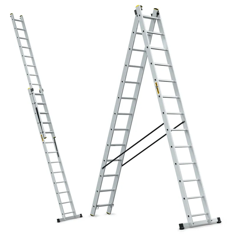 Échelle PRO en aluminium 2 éléments 2x13 échelons 150 kg Échelle PRO en aluminium 2 éléments 2x13 échelons 150 kg