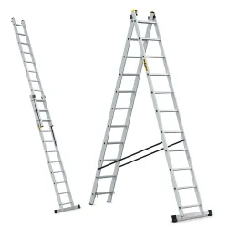 Échelle PRO en aluminium 2 éléments 2x11 échelons 150 kg