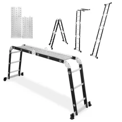 Échelle universelle multifonctionnelle articulée pliable 4x3 marches + PLATEFORME
