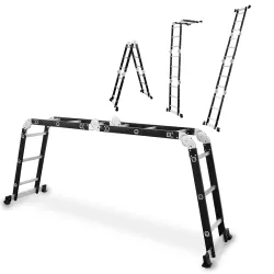 Échelle universelle multifonctionnelle articulée pliable 4x3 échelons