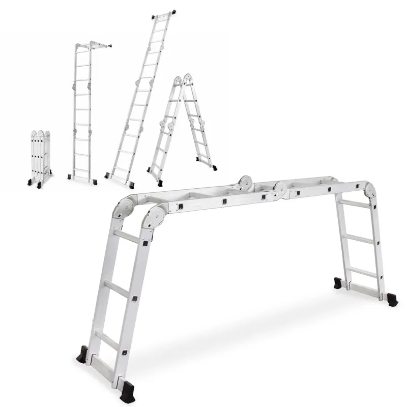 Échelle articulée universelle en aluminium multifonctionnelle 4x3 Échelle articulée universelle en aluminium multifonctionnelle 4x3