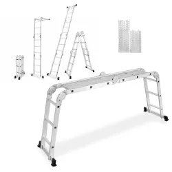 Échelle articulée universelle en aluminium multifonctionnelle 4x3 + PLATE-FORME