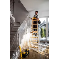 Échelle PRO en bois, 7 marches, capacité de 150 kg, pour travaux de peinture