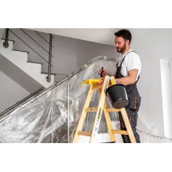 Échelle PRO en bois, 7 marches, capacité de 150 kg, pour travaux de peinture