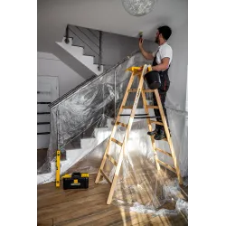 Échelle PRO en bois, 7 marches, capacité de 150 kg, pour travaux de peinture