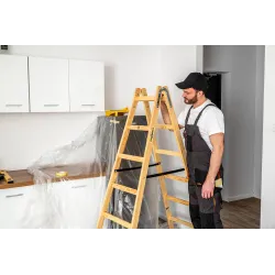 Échelle PRO en bois, 6 marches, capacité de 150 kg, pour travaux de peinture Échelle PRO en bois, 6 marches, capacité de 150 kg, pour travaux de peinture