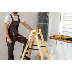 Échelle PRO en bois, 4 marches, capacité de 150 kg, pour la peinture