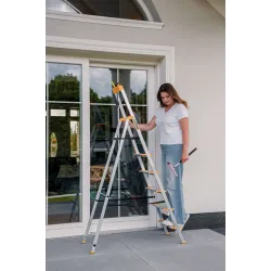 Échelle en aluminium monoplan 6 MARCHES plus larges MAX 150 kg