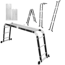 Échelle universelle multifonctionnelle articulée pliable 4x3 marches + PLATEFORME