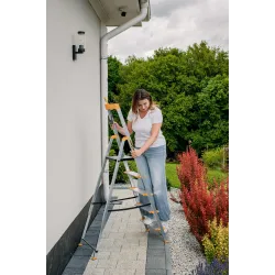 Échelle en aluminium monoplan 5 MARCHES plus larges MAX 150 kg