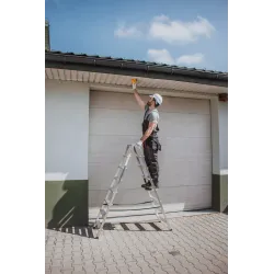 Escabeau PRO en aluminium double face, 8 marches, capacité de charge 150 kg